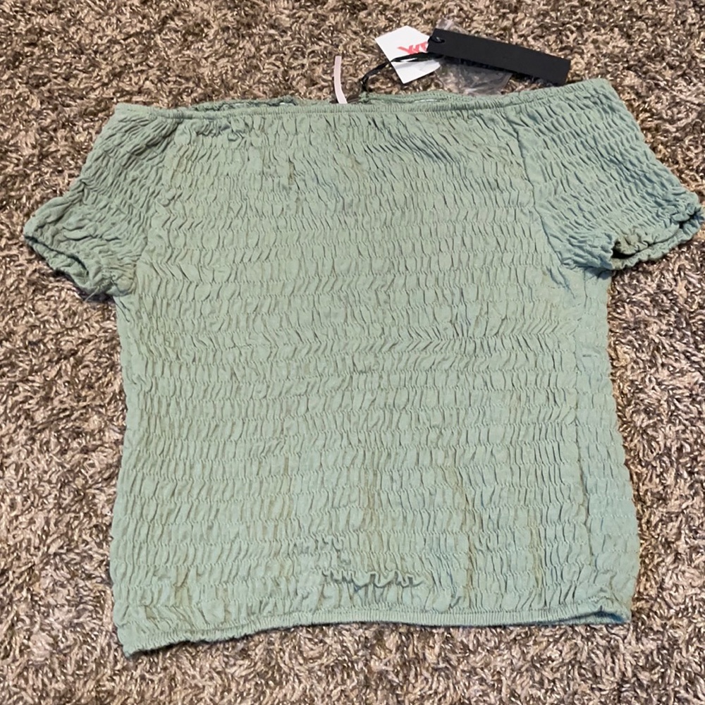 Green Off the Shoulder top